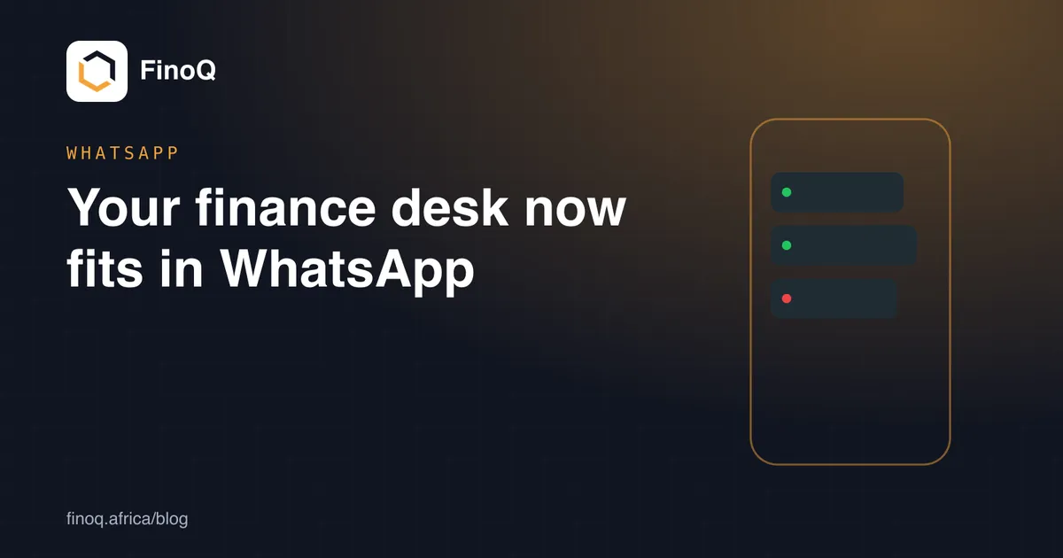 Your finance desk now fits in WhatsApp